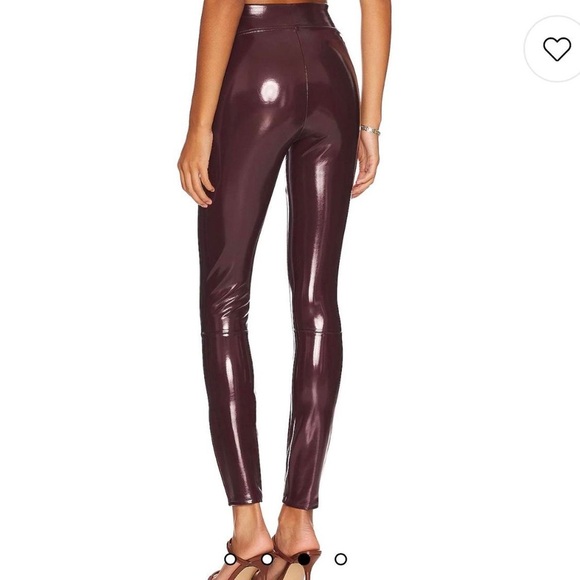 NWT ruby red faux leather Spanx leggings petite - Picture 3 of 3